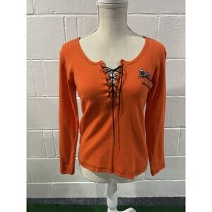 Harley-Davidson Vintage Daytona 2004 Long Sleeve Orange Black Tie Up Women’s XL